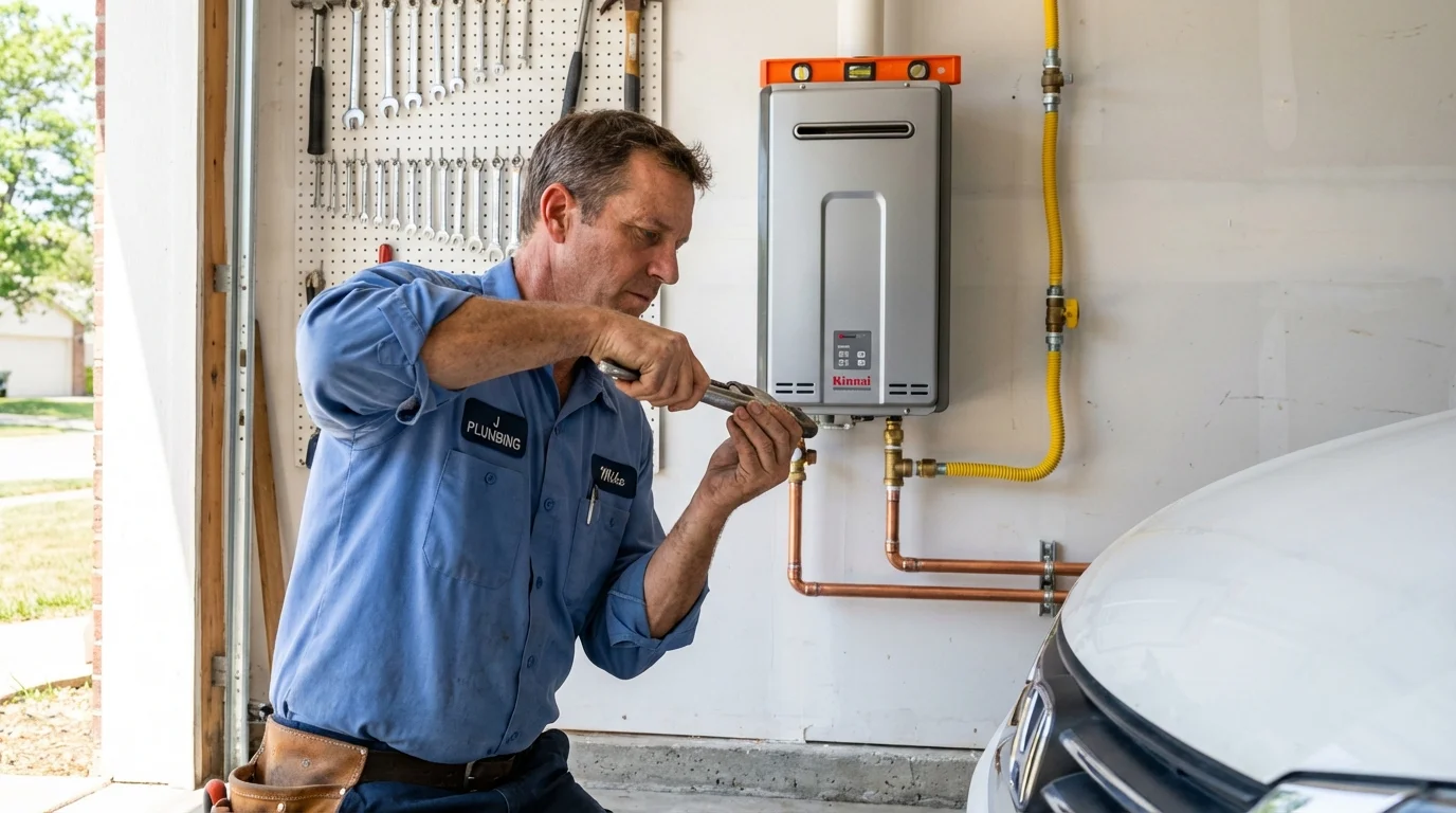 Tankless water heater installation by a Johns Plumbing LLC plumber in Council